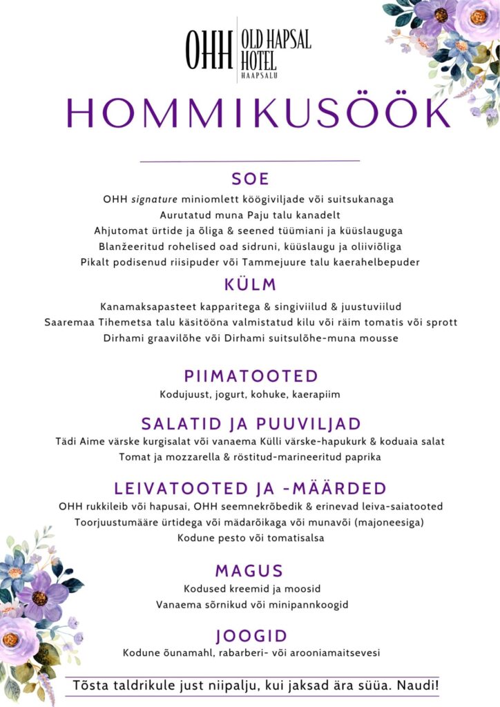 ohh hommikusöök menüü